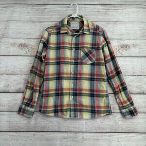 Bayflow Long Sleeve Plaid Button Down Shirt Men's‎ Size 3/M Yellow Plaid